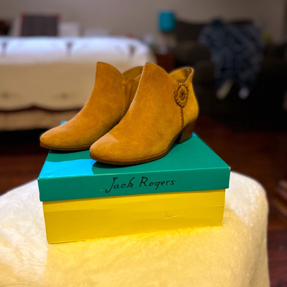 Jack Rogers Oak Color Suede Booties